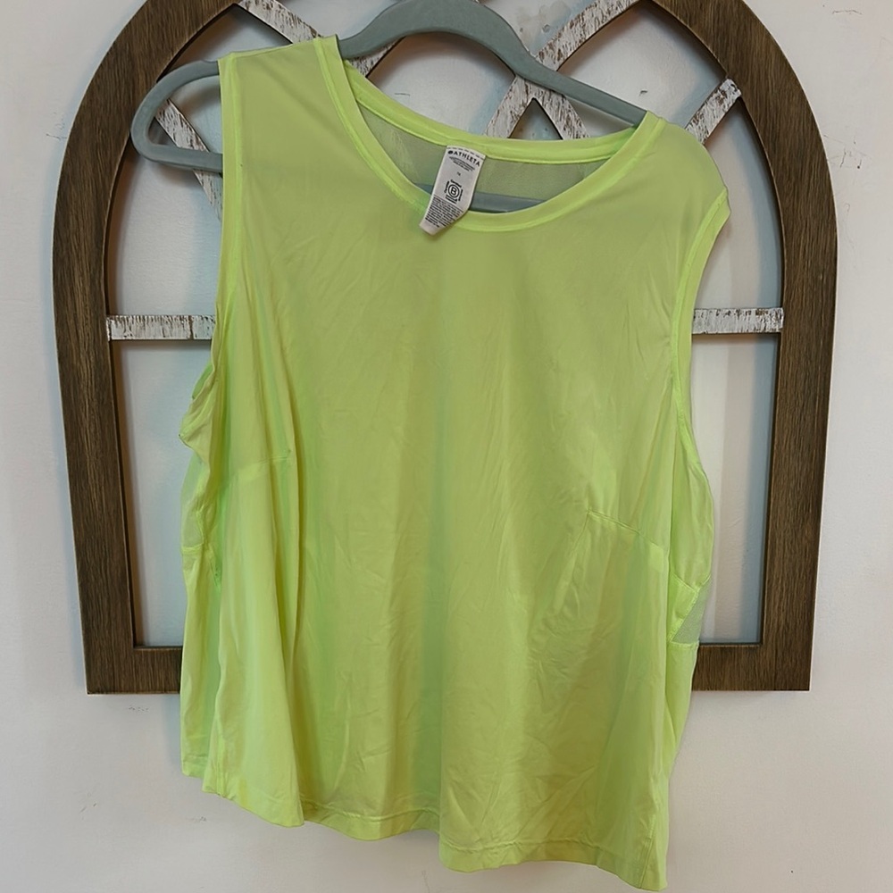 Athleta Women's Neon Green Sleeveless Workout Top